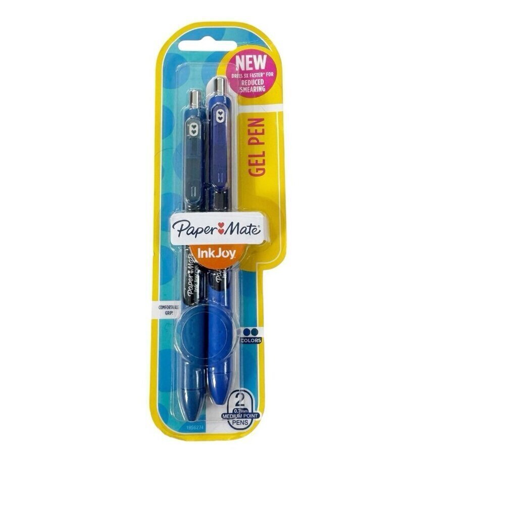 NEW Paper Mate Inkjoy Gel Pens Medium Point Slate Blue and Pure Blue 2-Pack